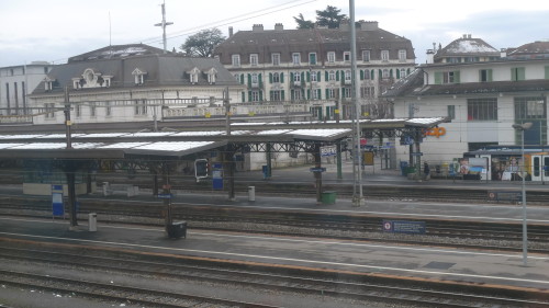 Renens-Gare, le sud vu du nord. 28 janvier 2015